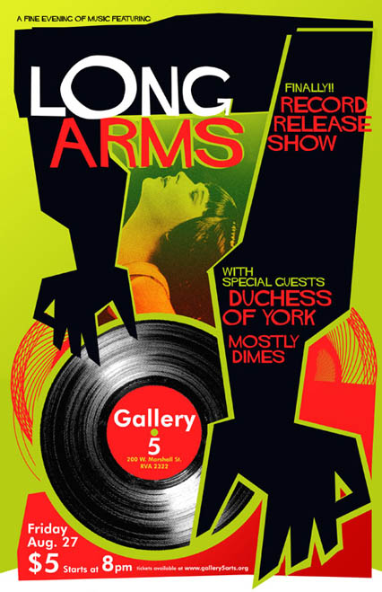 Rob Sheley - Posters - Long Arms Record Release Poster Rob Sheley - Posters - Long Arms Record Release Poster